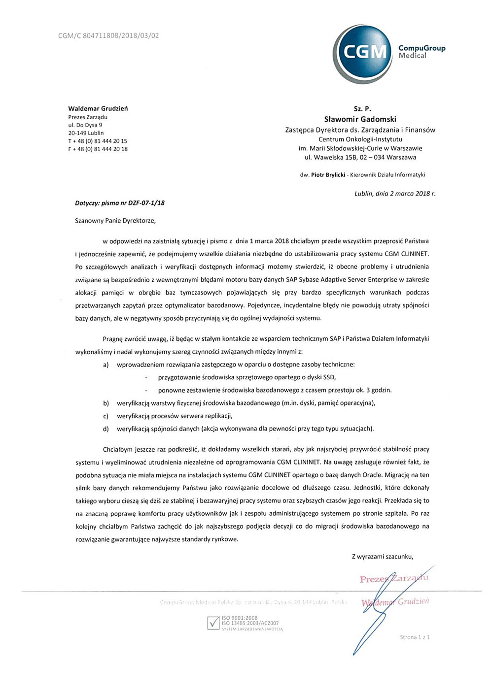 Warszawa COI PISMO CGM