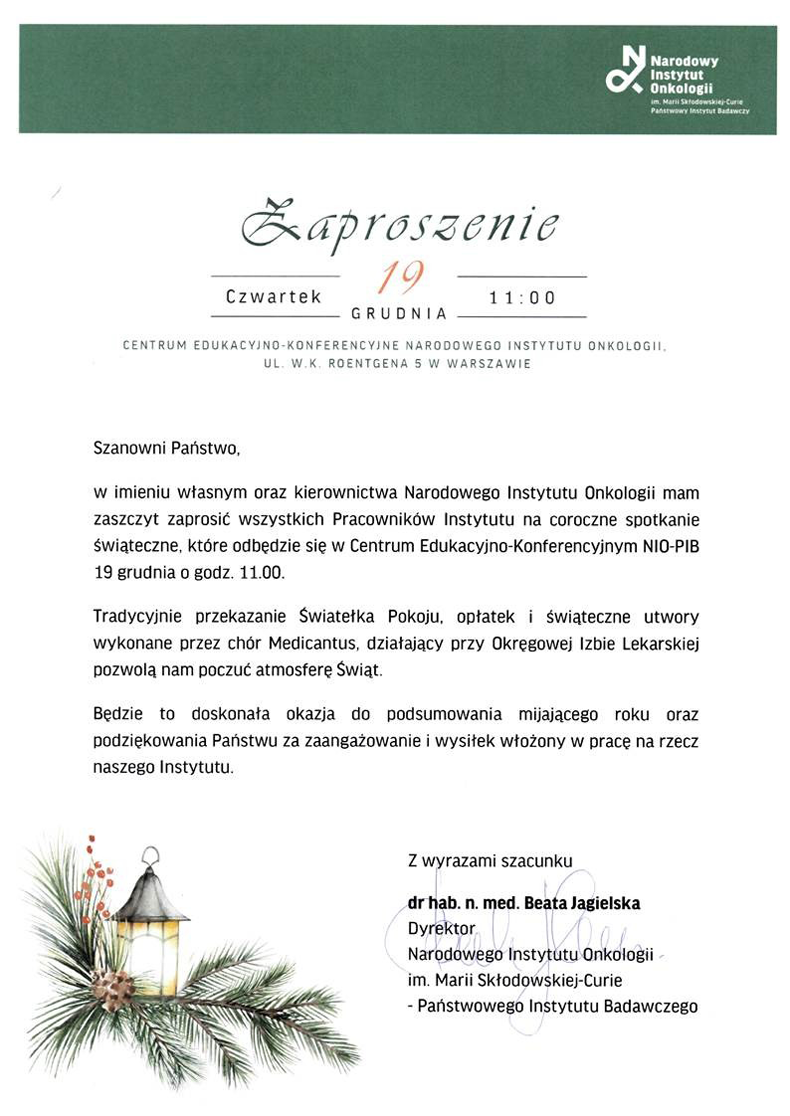 zaproszenie nio